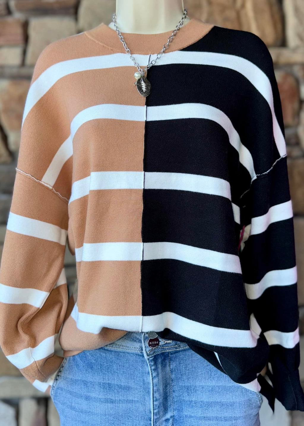 Camel Colorblock Sweater