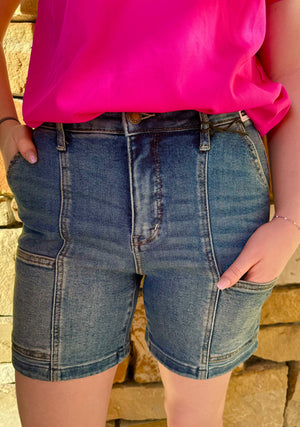 Judy blue long seam shorts