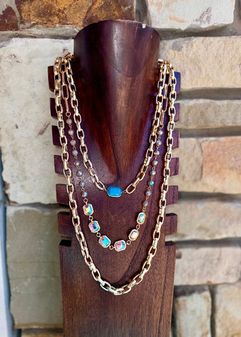 3 strand chain necklace