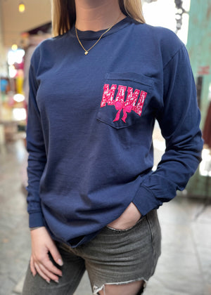 Navy mama long sleeve