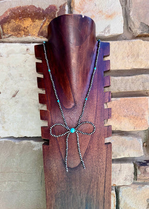 Faux Navajo Pearl bow necklace