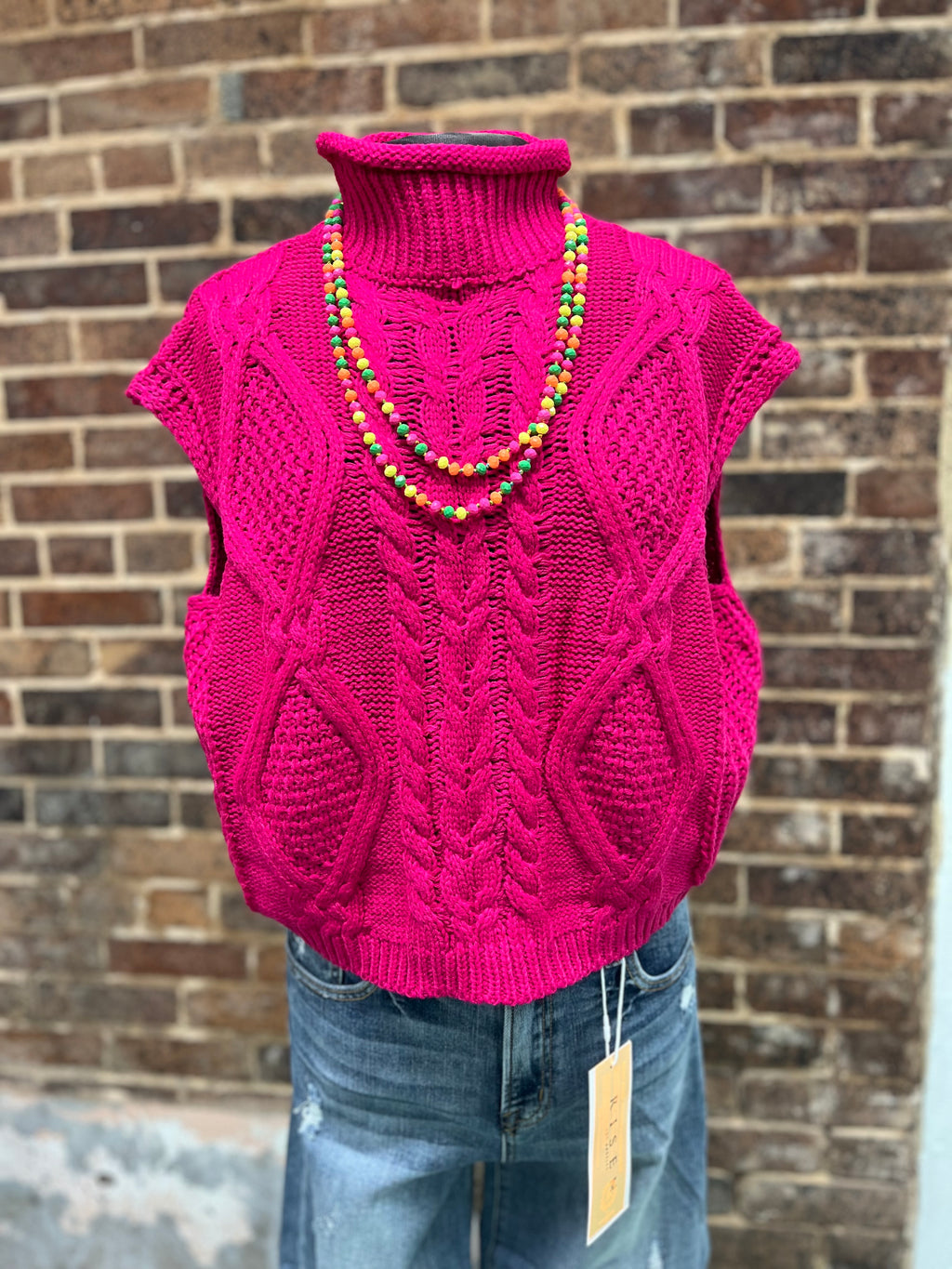 Fuchsia Sleeveless Sweater