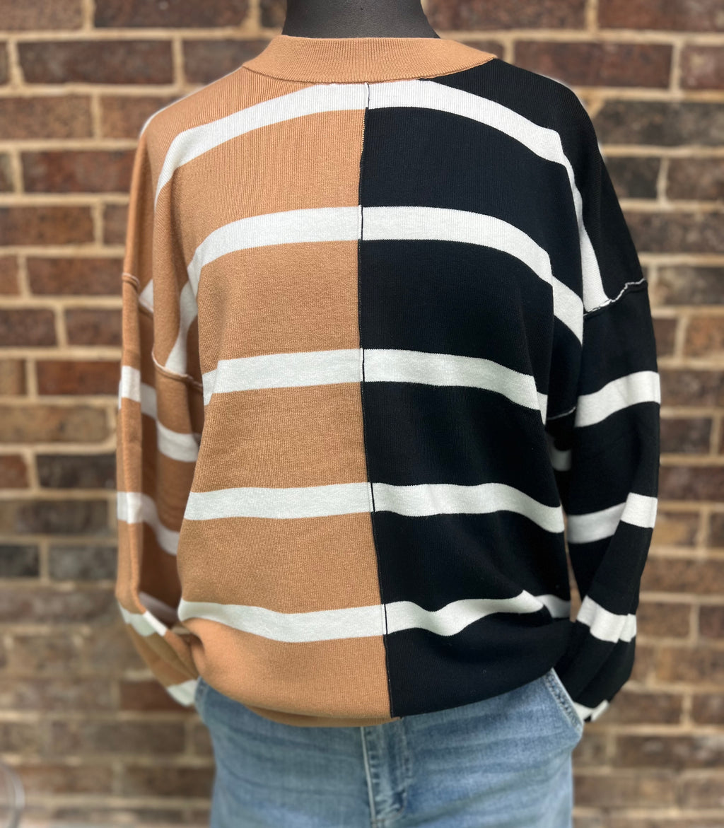 Camel Colorblock Sweater