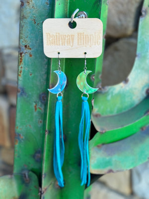 Moon fringe earrings