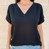 High-low v-neck top