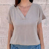 High-low v-neck top