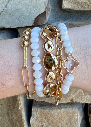 White and Gold bracelet set