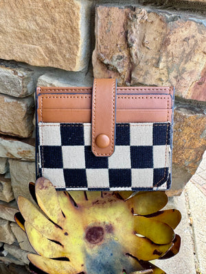 Checkered Card Wallet