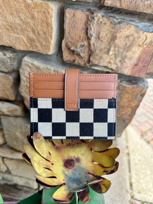 Checkered Card Wallet