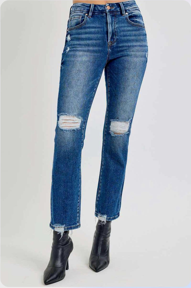 Risen Destructed Cropped Jeans