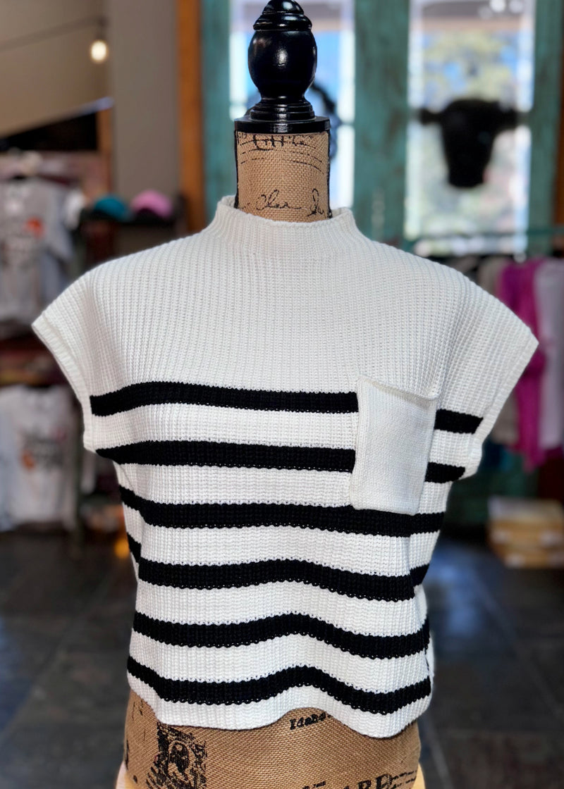 Cropped striped sweater