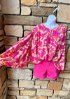 Batwing floral top