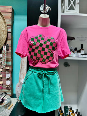 Acid Wash Fleece Drawstring Shorts w/ Pockets